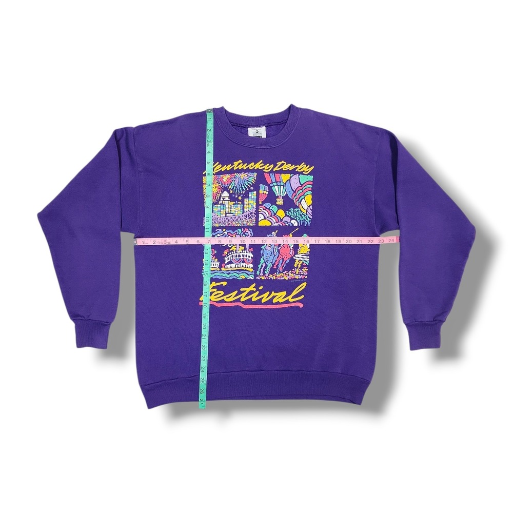 Vintage 1993 Kentucky Derby Festival Purple Lee Sweatshirt XL USA Made - Picture 3 of 10
